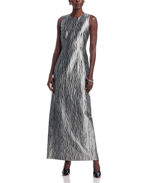 ラファイエットワンフォーエイト レディース トップス 衣裳 Lafayette 148 New York Floor Length Sheath Gown Silver しろがね色