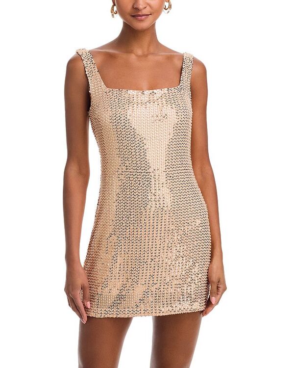 レイミー ブルック レディース トップス ワンピース スパンコール Ramy Brook Andrea Sequinned Dress Gold Beaded Mesh ゴールド|ReVida 店