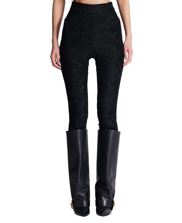バルマン レディース ボトムス レギンス Balmain Baroque Patterned Leggings Black 黒いこと