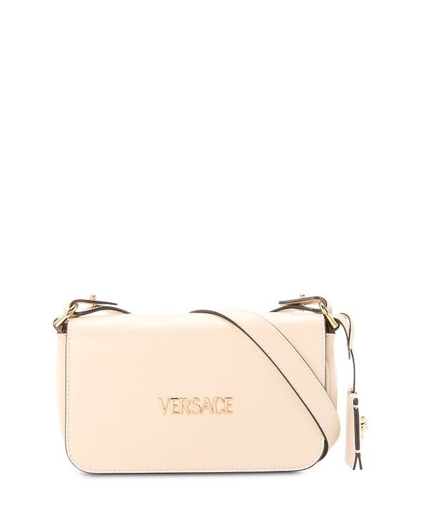 ヴェルサーチ レディース 御徒面子 ショルダーバッグ ミニ なめし革 Versace Tag Mini Leather Shoulder Bag Cream 皮膚軟化剤 バッグ-ショルダーバッグ・メッセンジャーバッグ