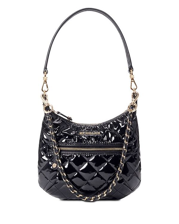 エムジーウォレス レディース バッグ ハンドバッグ ミニ MZ WALLACE Mini Crosby Top Handle Bag Black Lacquer/Matte Black ブラック 35,620円