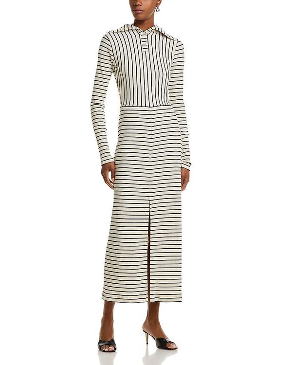 プロエンザ スクーラー レディース トップス ワンピース Proenza Schouler White Label Frances Striped Rib Dress Ecru/black エクリュ