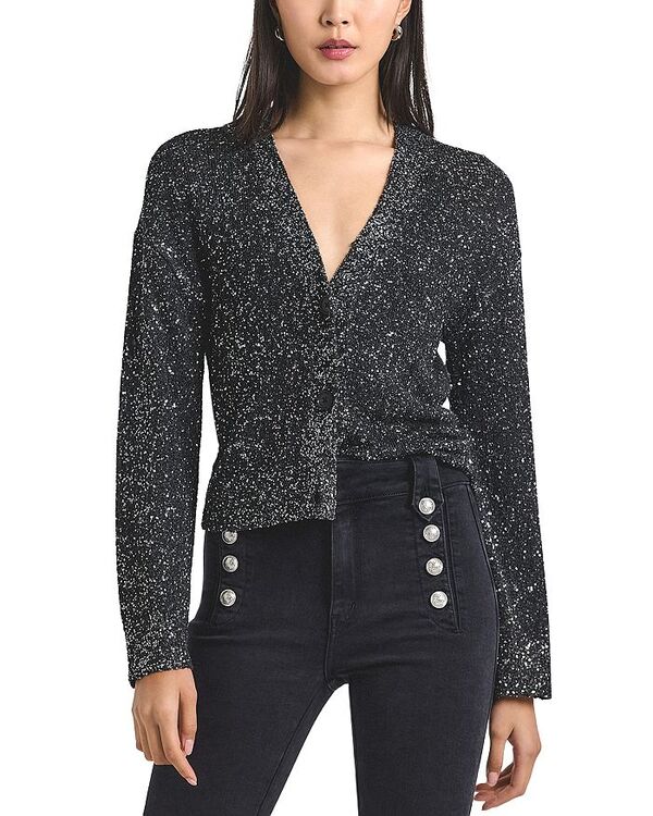 デレクラムテンクロスバイ レディース アウター カーディガン スパンコール Derek Lam 10 Crosby Kalena Sequin Plated Cardigan Black/Charcoal ブラック