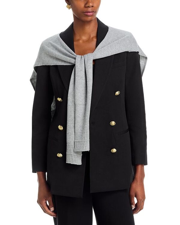 デレクラムテンクロスバイ レディース アウター ジャケット・ブルゾン ジャケット Derek Lam 10 Crosby Walter Double Breasted Jacket with Shrug Black/Vapor ブラック