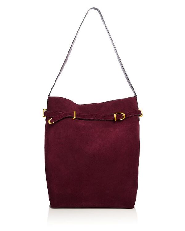 メイドウェル レディース バッグ ハンドバッグ スエード Madewell The Belted Suede Satchel Bag Dark Burgundy バーガンディ