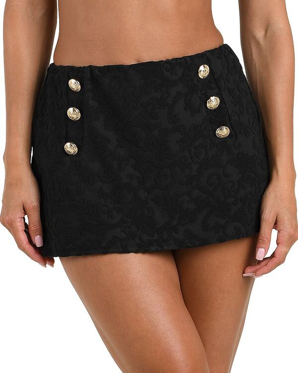 ラジャンス レディース ボトムス スカート パイル L'AGENCE Coco Ornate Terry Skirt Swim Bottom Black ブラック