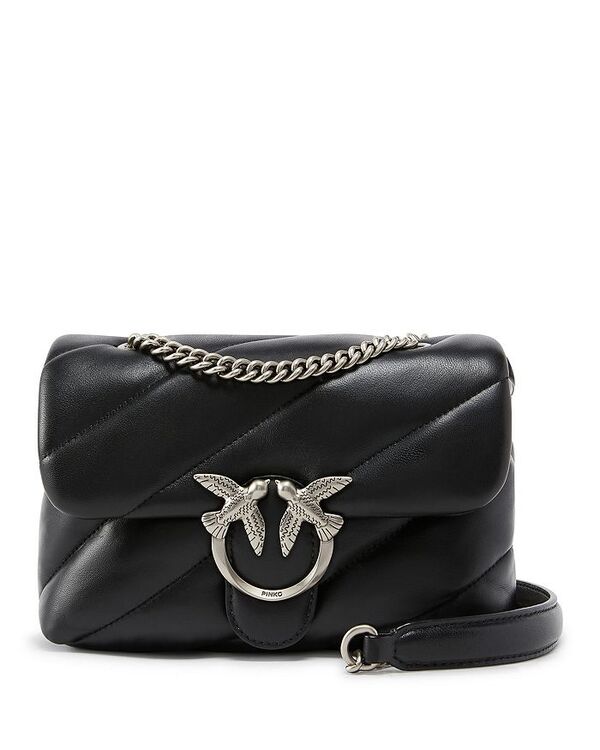 ピンコ レディース バッグ ショルダーバッグ ミニ レザー PINKO Love Puff Mini Leather Shoulder Bag BLACK-OLD SILVER ブラック