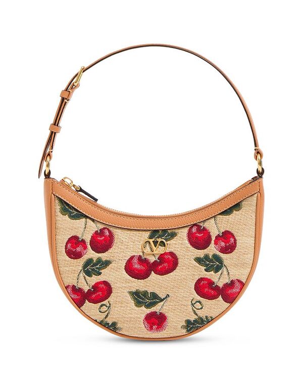 ヴァレンティノ レディース バッグ ショルダーバッグ ミニ ロゴ Valentino Garavani Vlogo Signature Mini Cherryfic Raffia Hobo Shoulder Bag Natural Multi マルチカラー