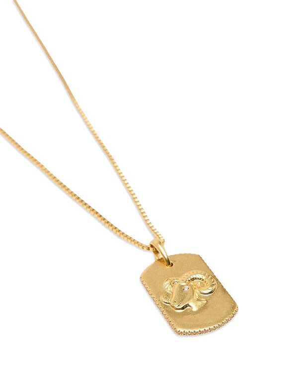 マージュ レディース アクセサリー ネックレス・チョーカー・ペンダントトップ レース Maje Zodiac Dog Tag Pendant Necklace 26.5" Aries｜ReVida 店