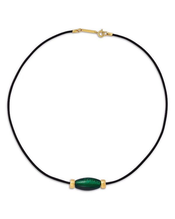 ゾーシッコ レディース アクセサリー ネックレス・チョーカー・ペンダントトップ レース レザー Zo Chicco 14K Yellow Gold Malachite Black Leather Cord Collar Necklace 16" Gold ゴールド｜ReVida 店 98,340円