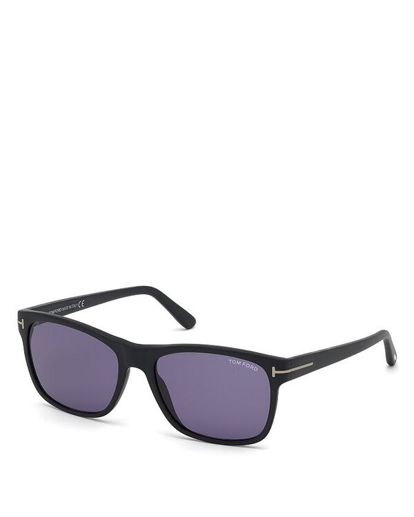 トム・フォード レディース アクセサリー サングラス・アイウェア Tom Ford Geometric Sunglasses 57mm Black/Blue Solid ブラック 50,280円