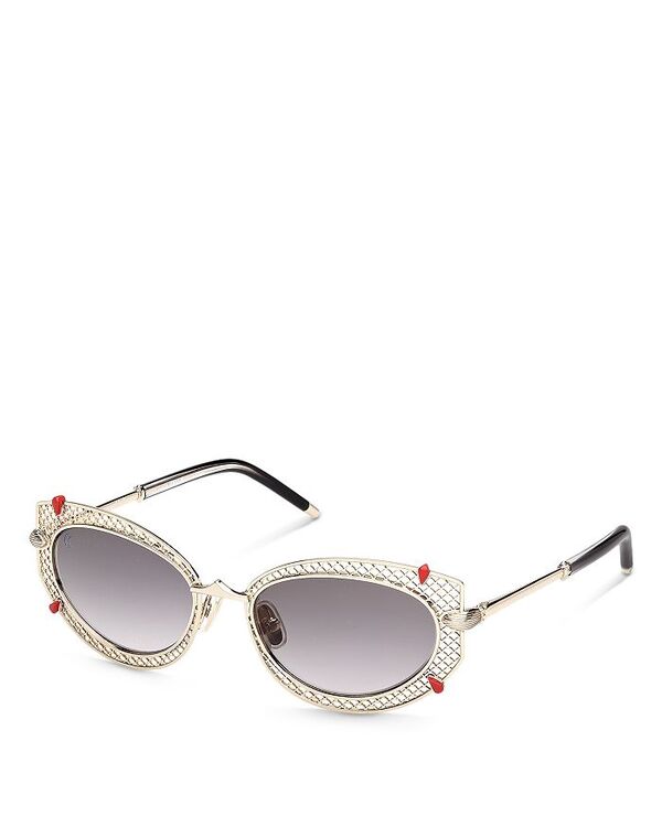 クリスチャン・ルブタン レディース アクセサリー サングラス・アイウェア Christian Louboutin Oval Sunglasses 54mm Gold/Smoke スモーク