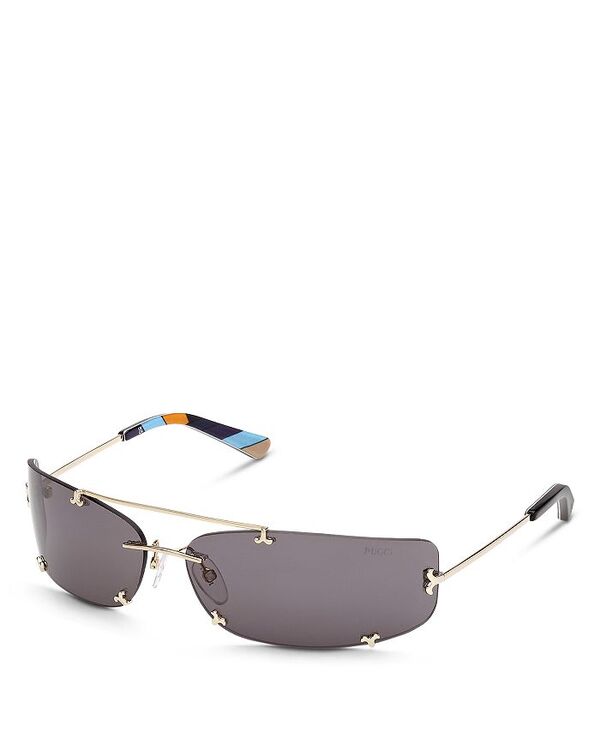 プッチ レディース 付属物 サングラス・アイウェア Pucci Shield Sunglasses 72粍 Gold/Smoke 人煙