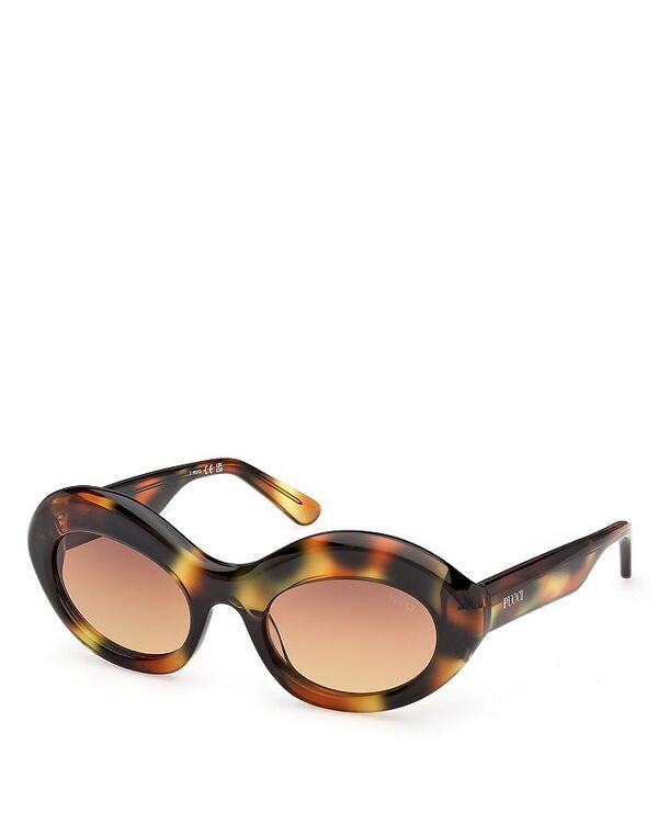 プッチ レディース 佩び物 サングラス・アイウェア Pucci Oval Sunglasses 52粍 Amber Mirror Metallic 琥珀色