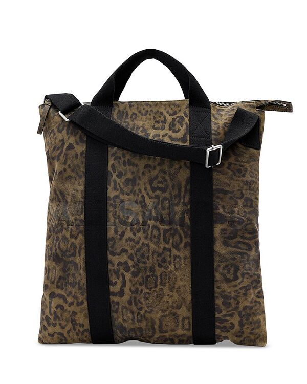 オールセインツ レディース 御徒面子 うしろ側容器に並べる・背嚢 ALLSAINTS Kei Leopard Backpack Leo Khaki カーキ
