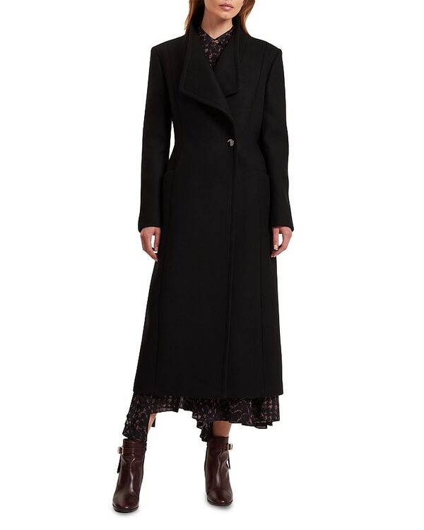 テッドベーカー レディース アウター 厚地の外套 羊毛 Ted Baker Mindee Wool Blend Coat Black 黒いこと