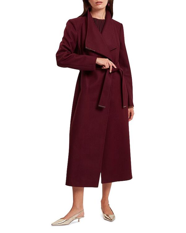 テッドベーカー レディース アウター 厚地の外套 羊毛 Ted Bakerosell Wool Blend Wrap Coat Oxblood オックスブラッド