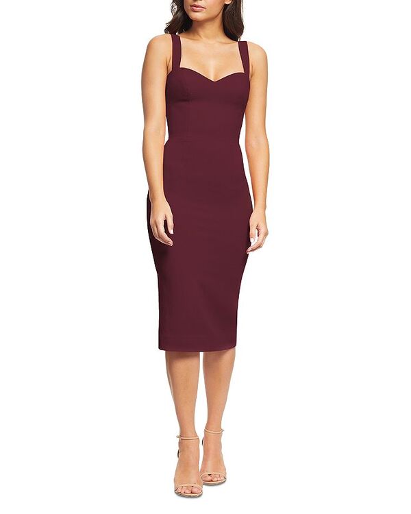 ドレスザポプレーション レディース トップス ワンピース ミディ Dress the Populationicole Sweetheart Midi Dress Burgundy バーガンディ