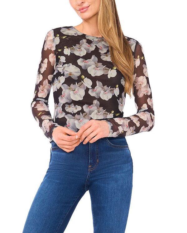 テッドベーカー レディース トップス シャツ クルーネック プリント メッシュ Ted Baker Printed Mesh Crewneck Top Rich Black ブラック 11,866円
