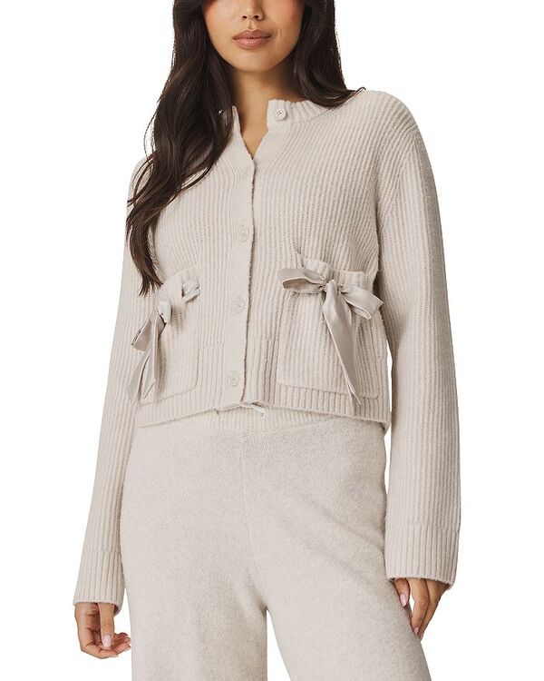 スプレンディット レディース アウター ジレー 繻子 Splendid Stassi Satin Tie Cardigan Pale Oak Heather ギョリュウモドキ