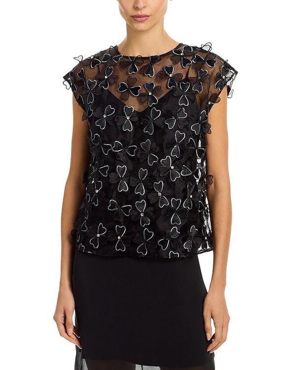 ミリー レディース トップス シャツ ブラウス MILLY Ryan Clover Blouse Black ブラック|ReVida 店