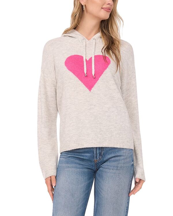 ヴィンスカムート レディース アウター パーカー・スウェット VINCE CAMUTO Heart Motif Hoodie Silver Heather ヘザー