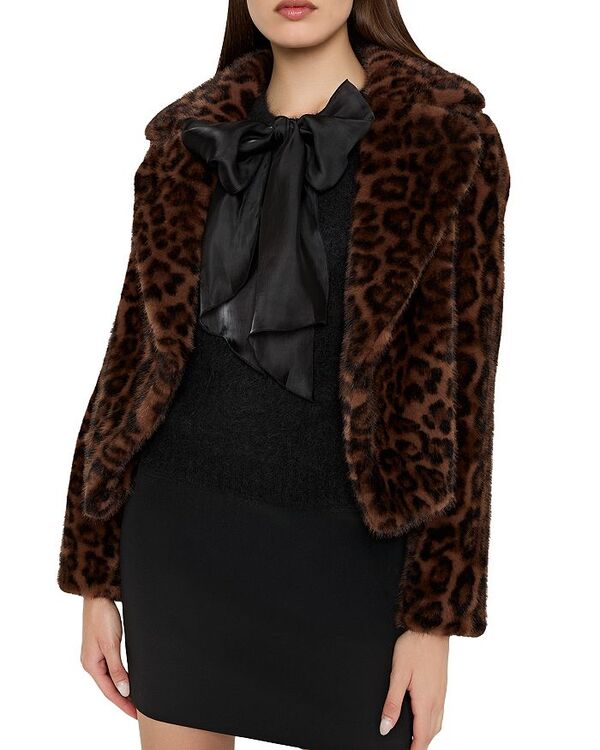 ミリー レディース アウター コート MILLY Arya Faux Fur Coat Brown Multi ブラウン