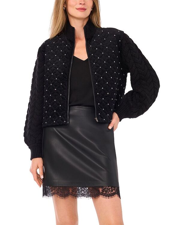 ヴィンスカムート レディース アウター ジャケット・ブルゾン キルティング ベルベット VINCE CAMUTO Quilted Velvet Jacket Rich Black ブラック