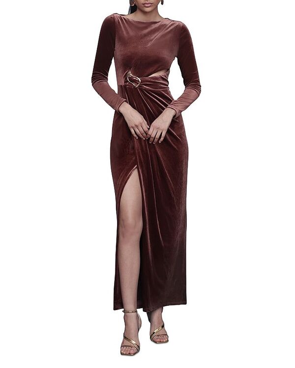 アヴェックレフィーユ レディース トップス 衣装 非相称 ドレープ マキシ Avec Les Filles Asymmetric Draped Maxi Dress Chocolate 黒茶 ワンピース-レディースファッション
