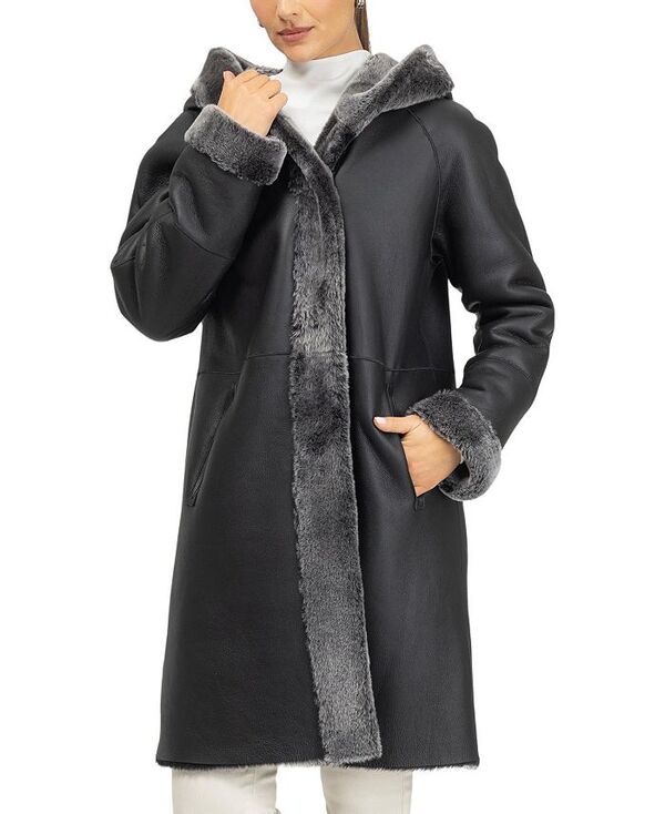 ゴルスキ レディース アウター 上衣・上衣 パーカー 厚地の外套 Gorski Merino Shearling Lamb Parka Coat Black Brisa 黒いこと
