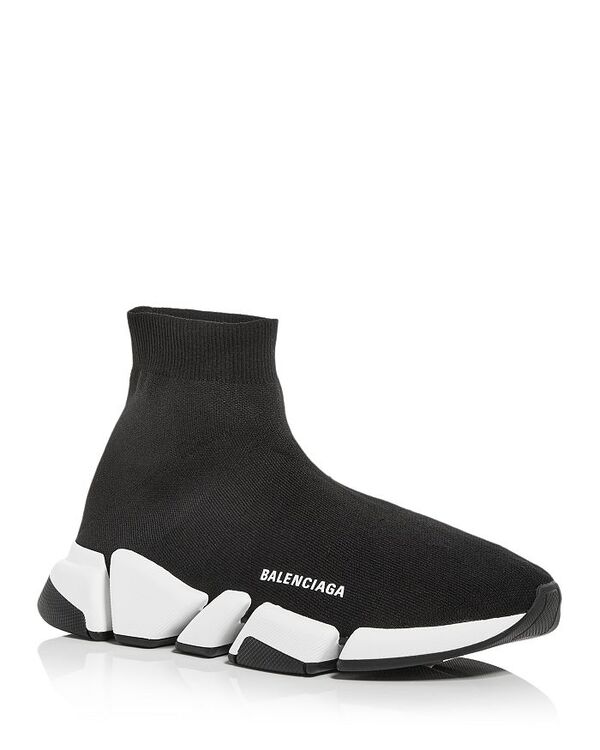バレンシアガ レディース シューズ スニーカー ニット Balenciaga Men'speed 2.0 Knit High Top Sneakers Noir/Ecru エクリュ｜ReVida 店