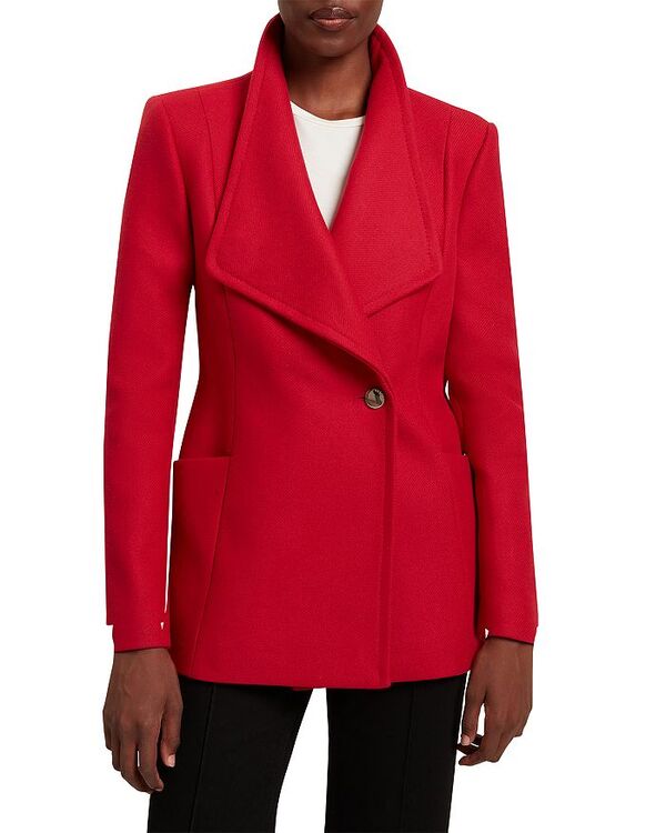 テッドベーカー レディース アウター 厚地の外套 Ted Baker Evigna Wrap Coat Dark Red 赤いこと
