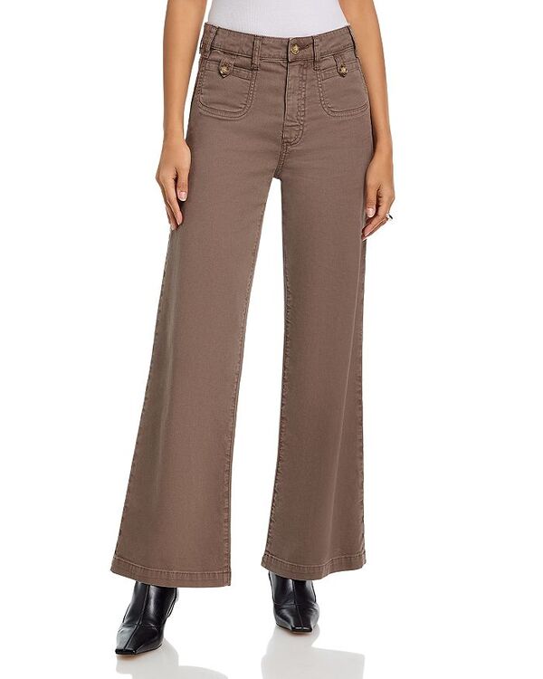 ペイジ レディース ボトムス デニムパンツ ワイドレッグ ヴィンテージーンズ PAIGE Anessa High Rise Wide Leg Jeans in Vintage Mushroom Taupe Vintage Mushroom Taupe トープ｜ReVida 店