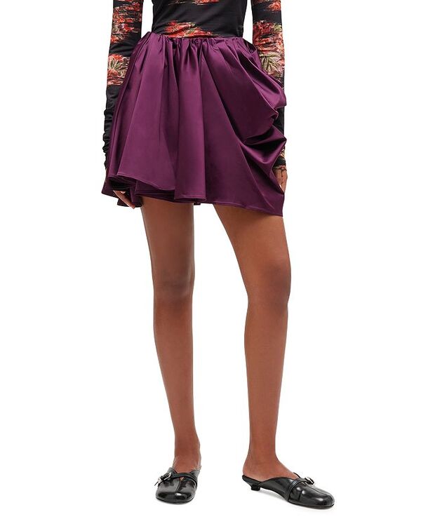 ガニー レディース ボトムスカート ドレープ ミニ GANNI Draped Mini Skirt Mauve Wine ワイン