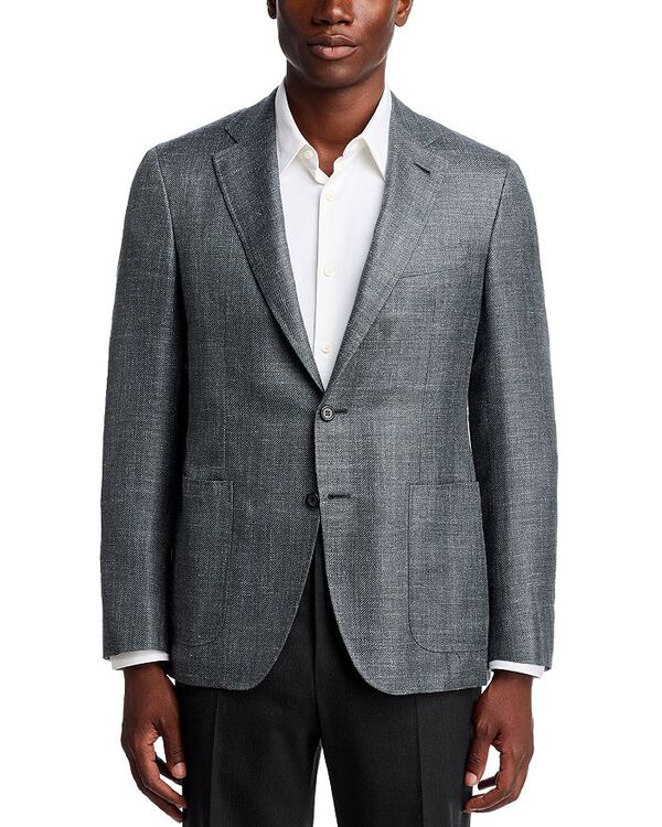 カナーリ レディース アウター 上衣・上衣 羊毛 地絹 厚地の外套 リネン Canali Kei Wool, Silk \u0026 Linen Twill Unstructured Trim Fit Sport Coat Grey-Olive 薄墨色