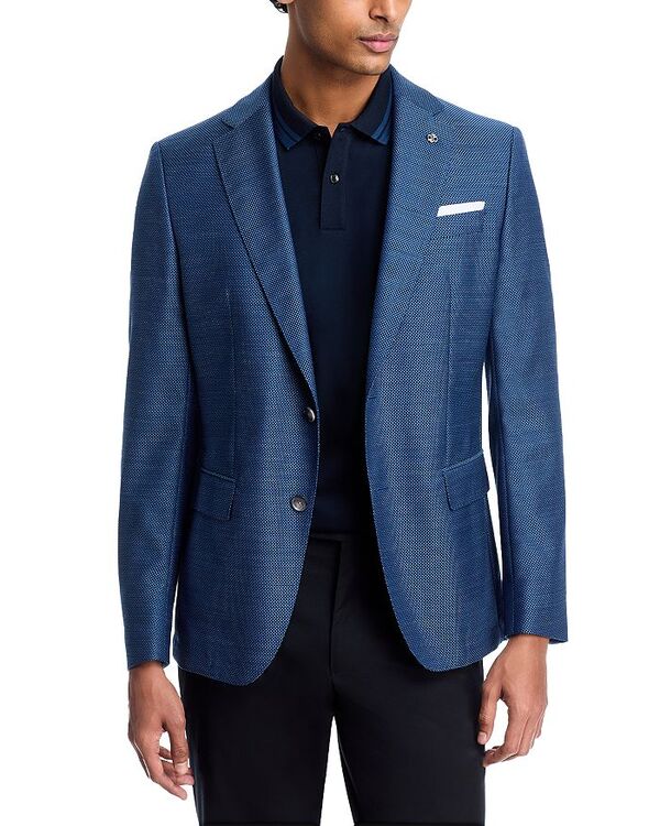 ボス レディース アウター ジャケット・ブルゾン スリムフィット コート BOSS Hutson Mlange Micro Neat Slim Fit Sport Coat Dark Blue ブルー