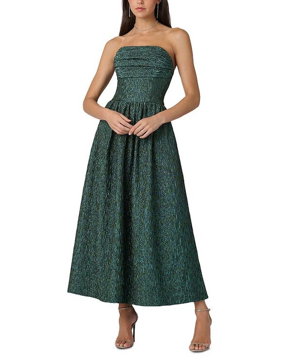 ショシャーナ レディース トップス ワンピーストラップレス Shoshanna Lillia Jacquard Strapless Dress Teal ティール|ReVida 店
