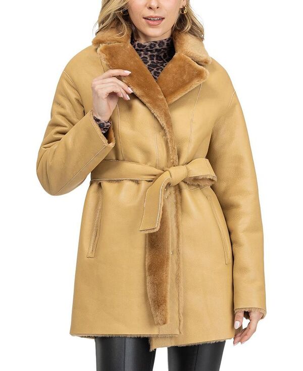 ゴルスキ レディース アウター 厚地の外套 Gorski Merino Shearling Lamb Stroller Coat Latte