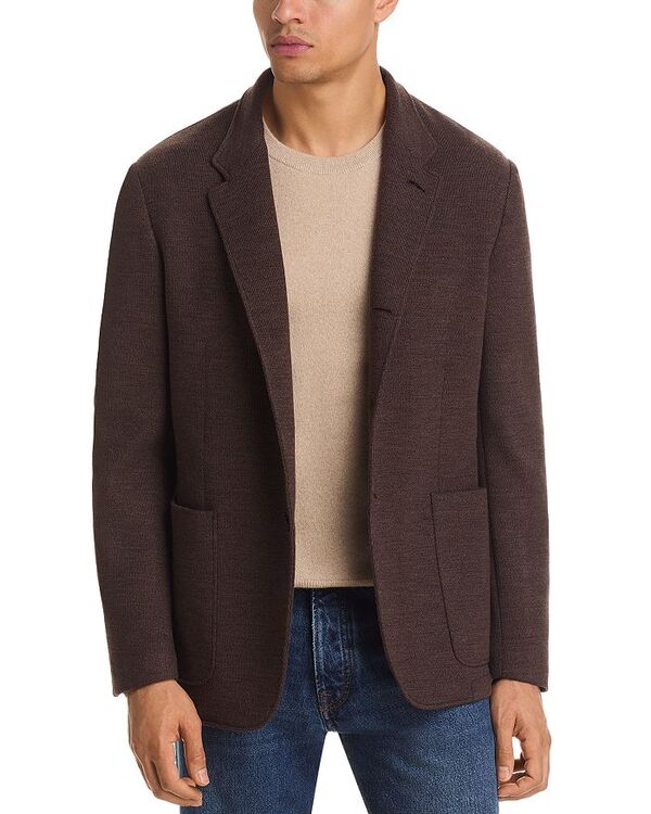 カナーリ レディース アウター ジャケット・ブルゾン ウール コットン ブレザー ニット ジャージー Canali Wool & Cotton Jersey Knit Blazer Brown ブラウン｜ReVida 店