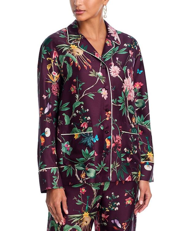 ラ・ダブル・ジェイ レディース アウター パーカー・スウェット ティーシャツ 絹地 La DoubleJ La Double J Silk Pajama Shirt Flora Red 赤いこと