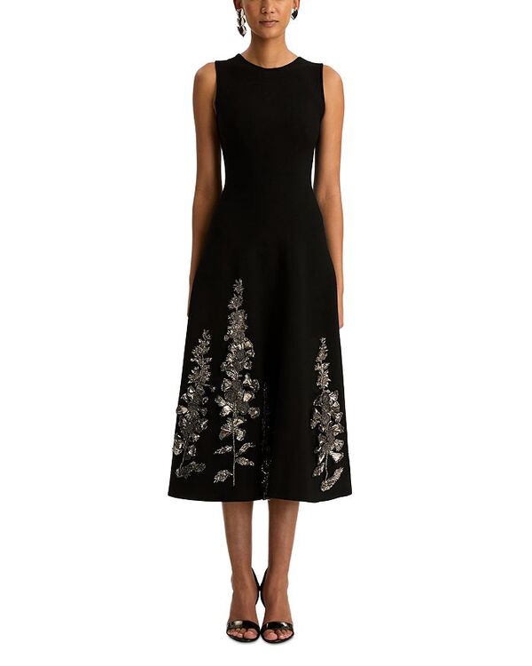 オスカー デ ラ レンタ レディース トップス 衣装 刺しゅう Oscar de la Renta Embroidered Feather Jacquardress Black 黒いこと