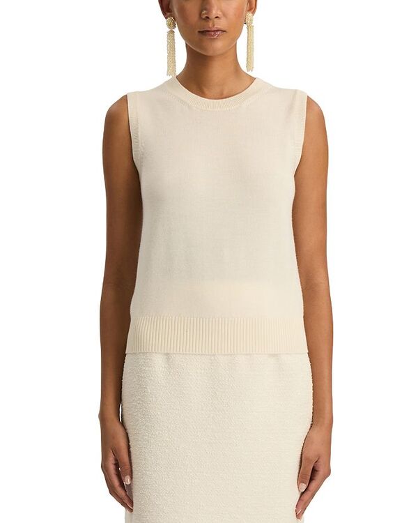 オスカー デ ラ レンタ レディース トップス 貯蔵タンクとっ始め 羊毛 編み物 Oscar de la Renta Wool Knitank Ivory 象牙色
