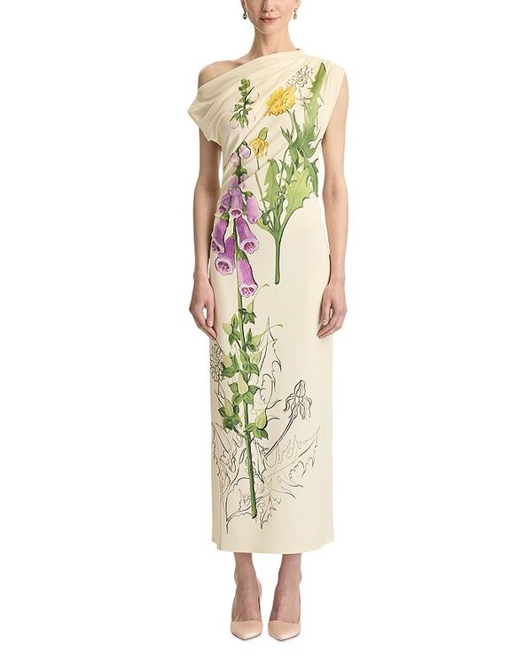 オスカー デ ラ レンタ レディース トップス 衣裳 ドレープリント プルオーバー Oscar de la Renta Foxglove Print Drape Jersey Dress Butter Multi マルチ色つや