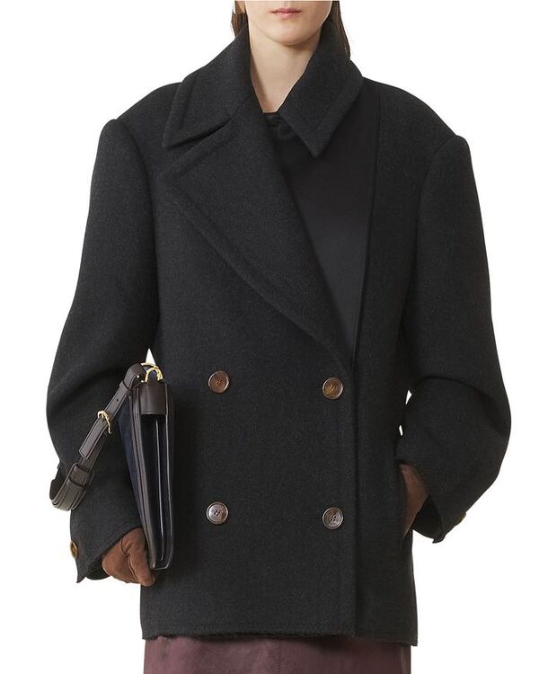 ランバン レディース アウター コート ウール Lanvin Wool Pea Coat Anthracite
