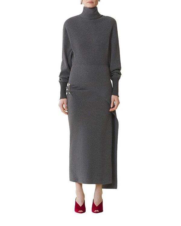 ランバン レディース トップス ワンピース ミディ ウール Lanvin Wool and Cashmere Midi Dress Dove|ReVida 店