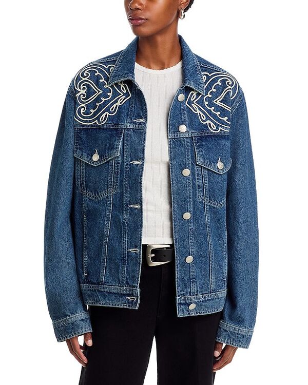 ファーム レディース アウター ジャケット・ブルゾン デニム FARM Rio Cornely Soutache Denim Jacket Denim デニム