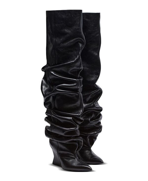 バルマン レディース シューズ ブーツ・レインブーツ Balmain Women\u0027s Wedge Thigh-High Boots Black 黒いこと