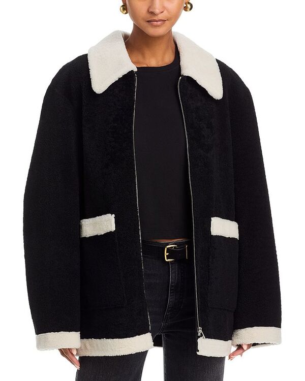 フレーム レディース アウター ジャケット・ブルゾン FRAME The Shearling Jacket Black ブラック|ReVida 店