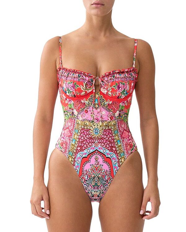 キャミラ レディース 海水着 上下書き割り ギャザー Camilla Ruched One Piece Swimsuit Heirloom Empire