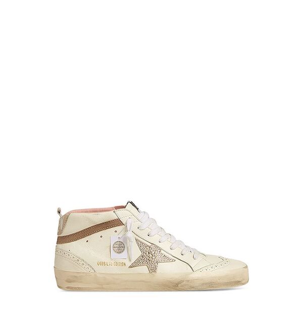 ゴールデングース レディース シューズ スニーカー Golden Goose Women'studded Star Mid Top Sneakers Optic White/Taupe/Gray ホワイト
